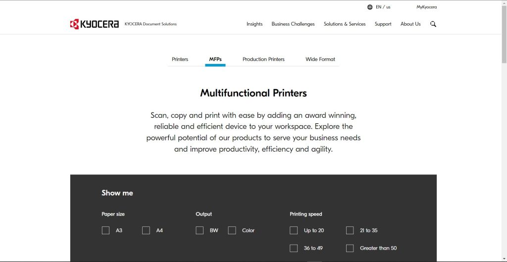 Kyocera Managed Print Services (MPS)