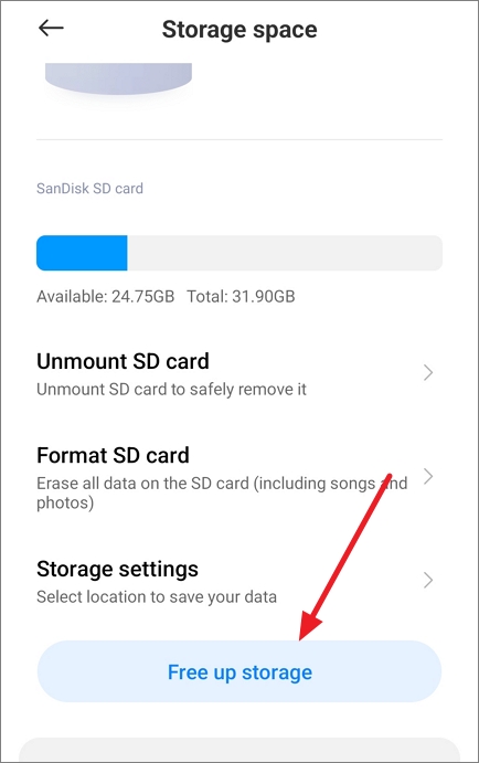 Free up storage
