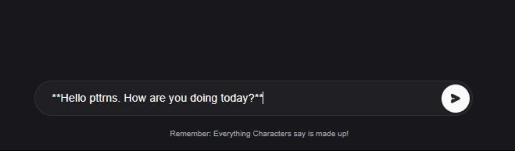 Bold text on Character.AI