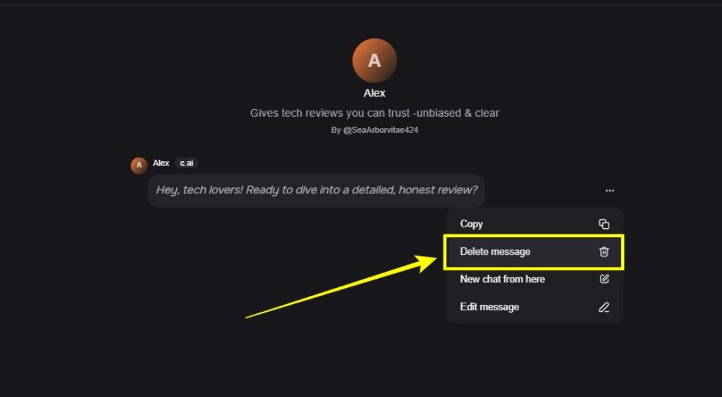 Delete the first message