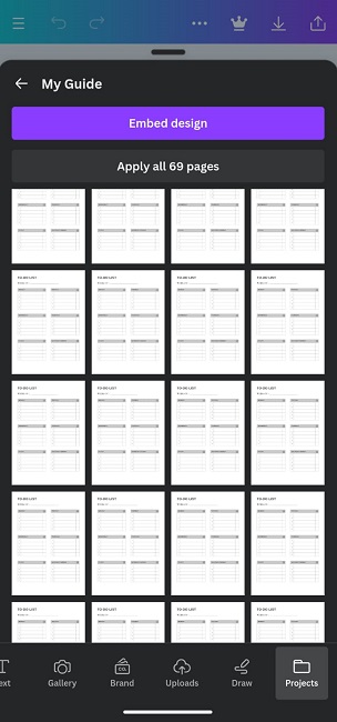 Selecting a page