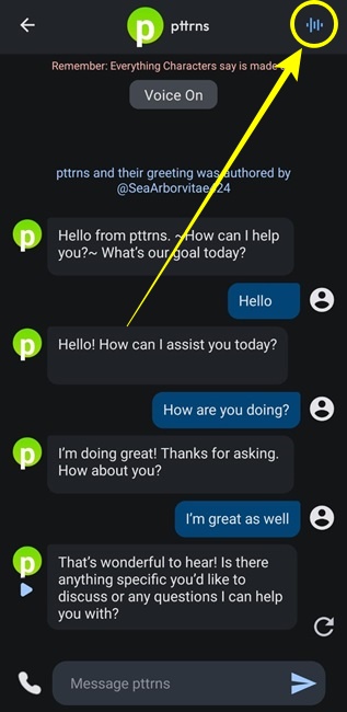 Tap on Voice icon