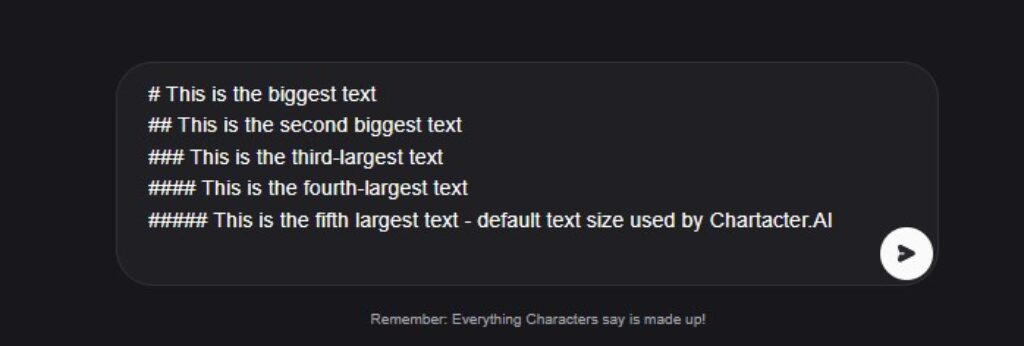 Text size markdown