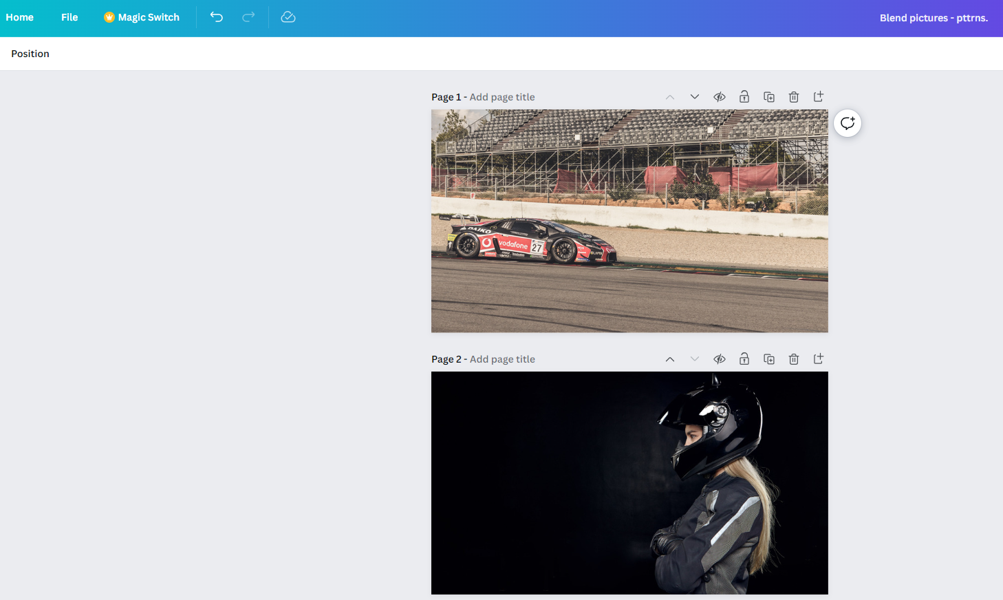 Add images to different pages