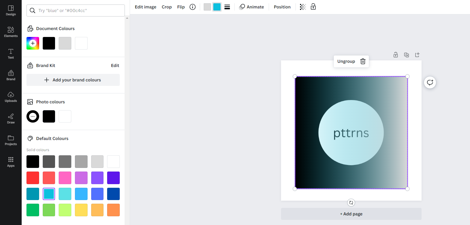 Adjust gradient colors