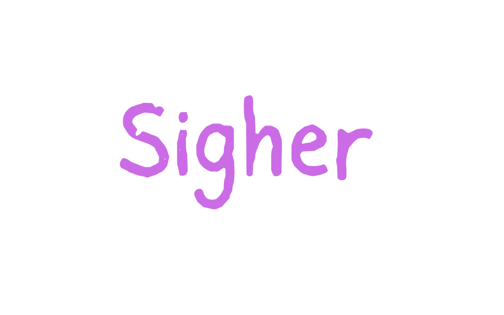 sigher font in purple