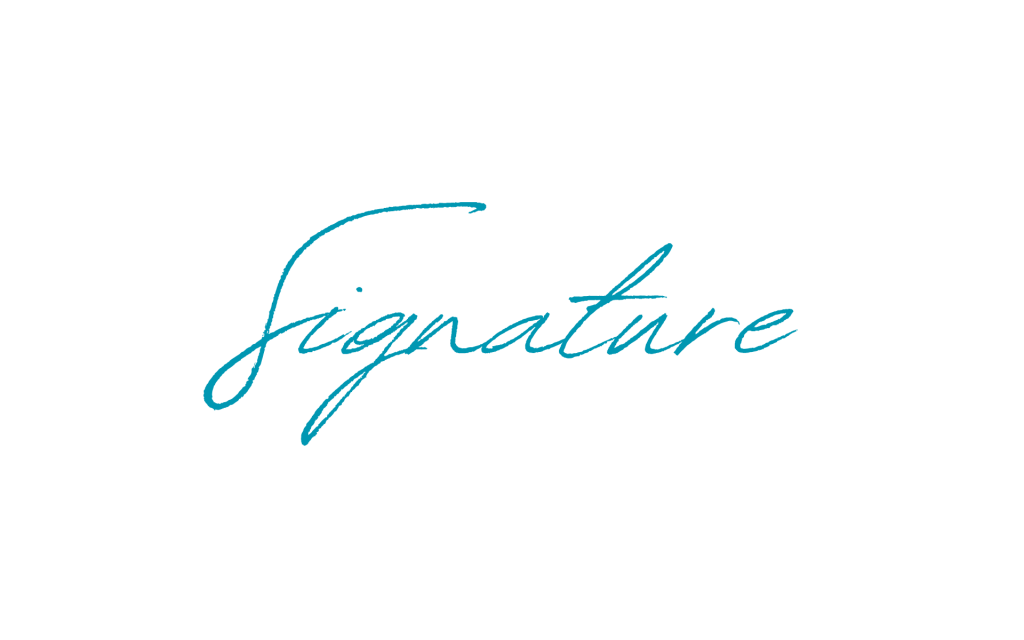 signature font in blue