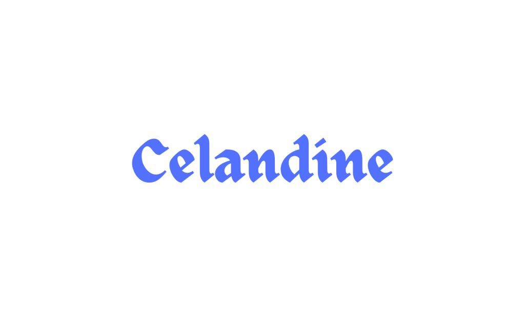 celandine font in blue