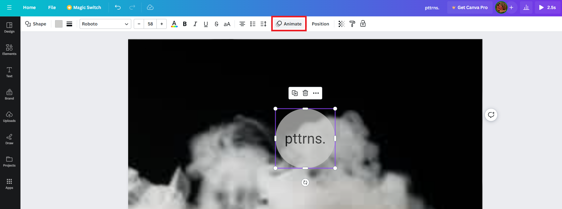 Animate button