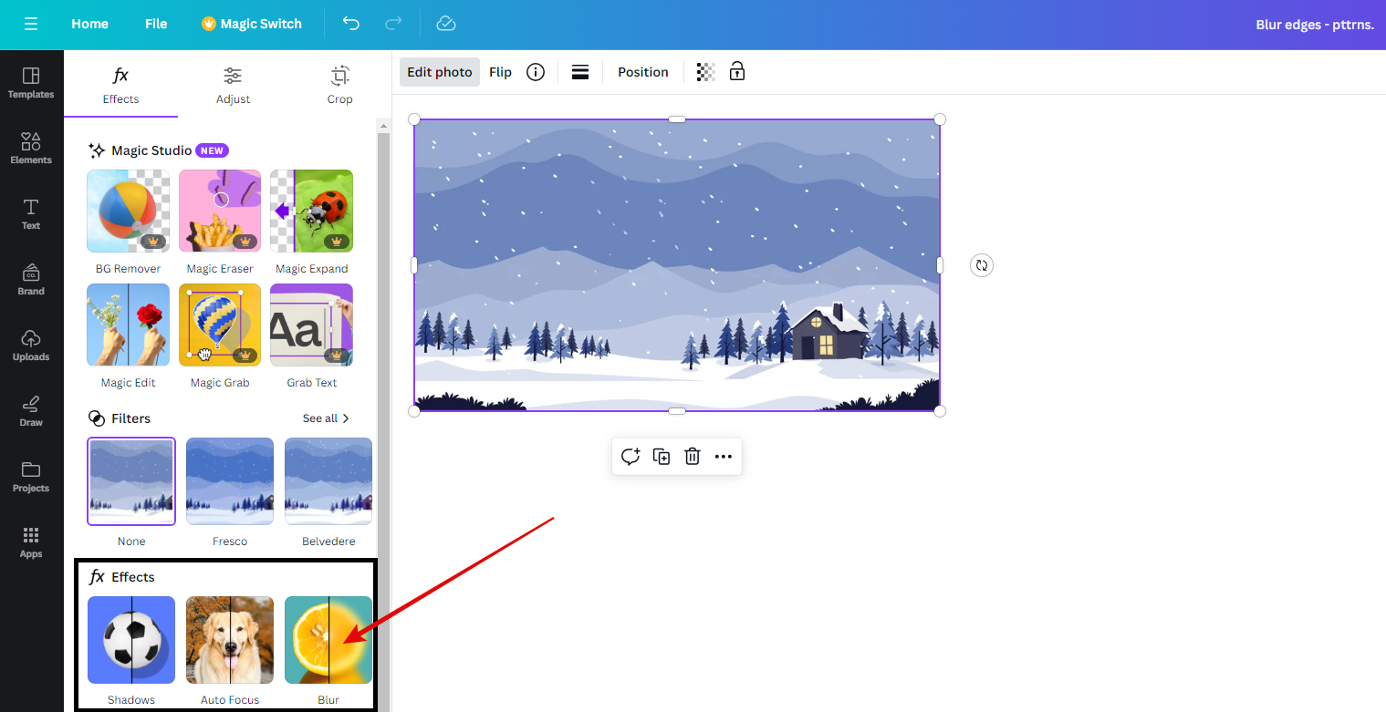 Blur effect on Canva