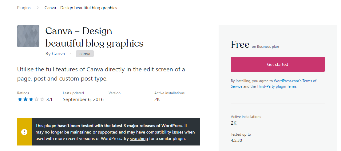 Canva plugin discontinued