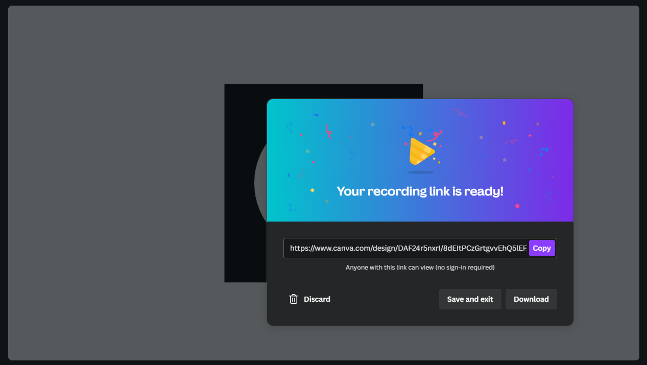 Choose option after recording
