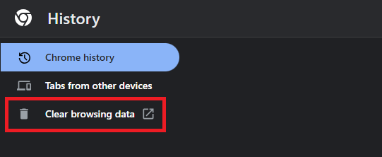 Clear browsing data