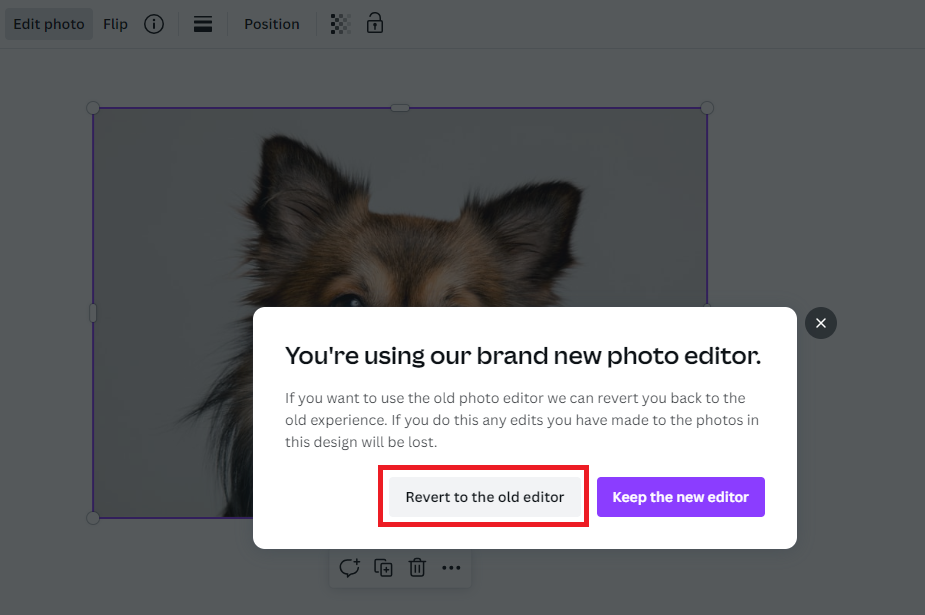Click on Revert to the old editor