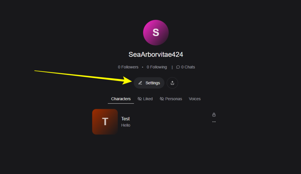 Click on Settings