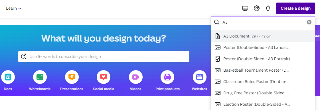 Create a design