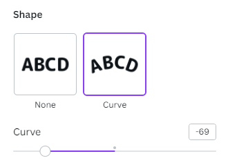 Curve radius slider