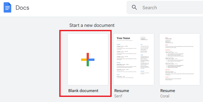 Docs blank document