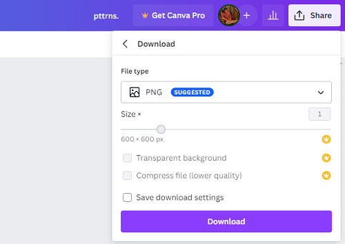 Download button