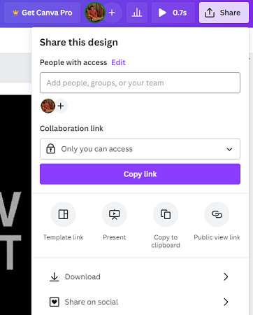 Download option
