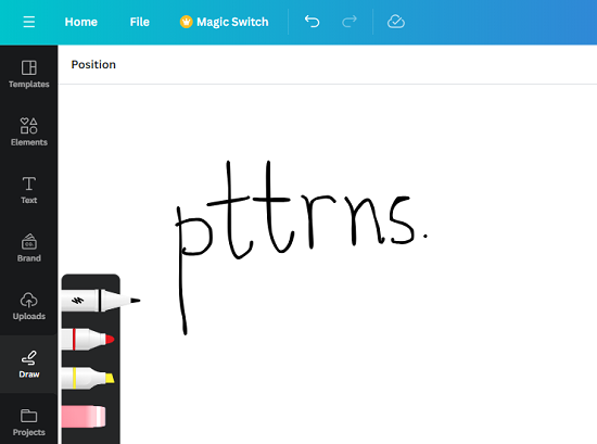 Draw option on pttrns