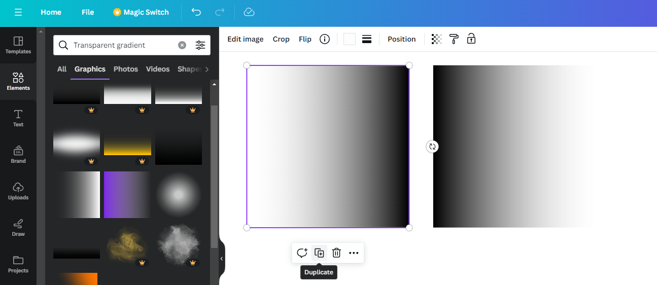 Duplicate gradient