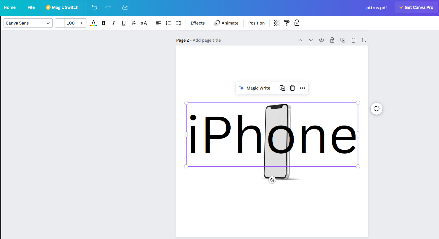 Edit text on an image in a PDF