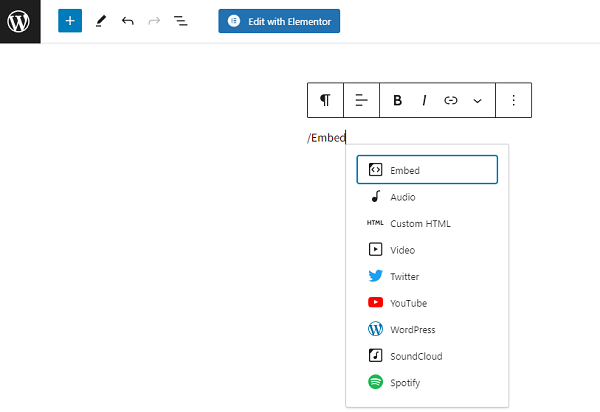 Embed on WordPress