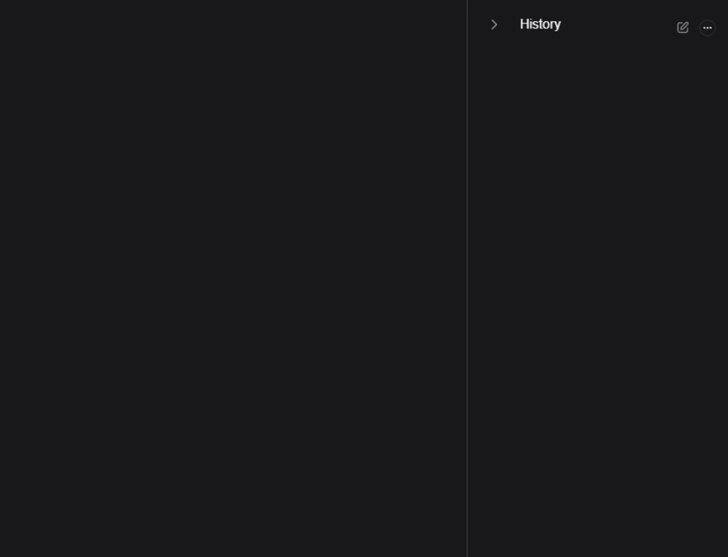 Empty chat and history