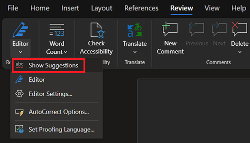 Enable show suggestions