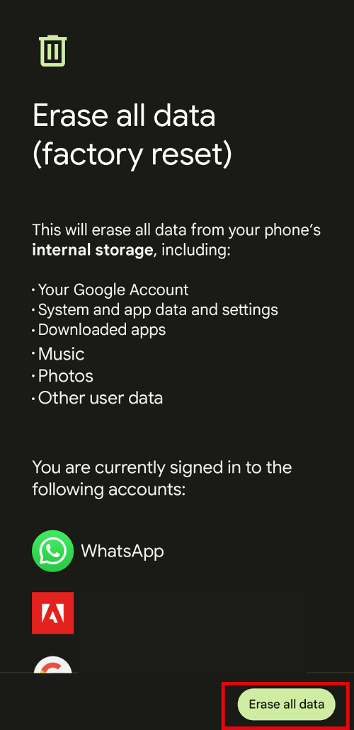 Factory Reset