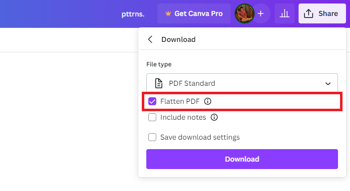 Flatten PDF