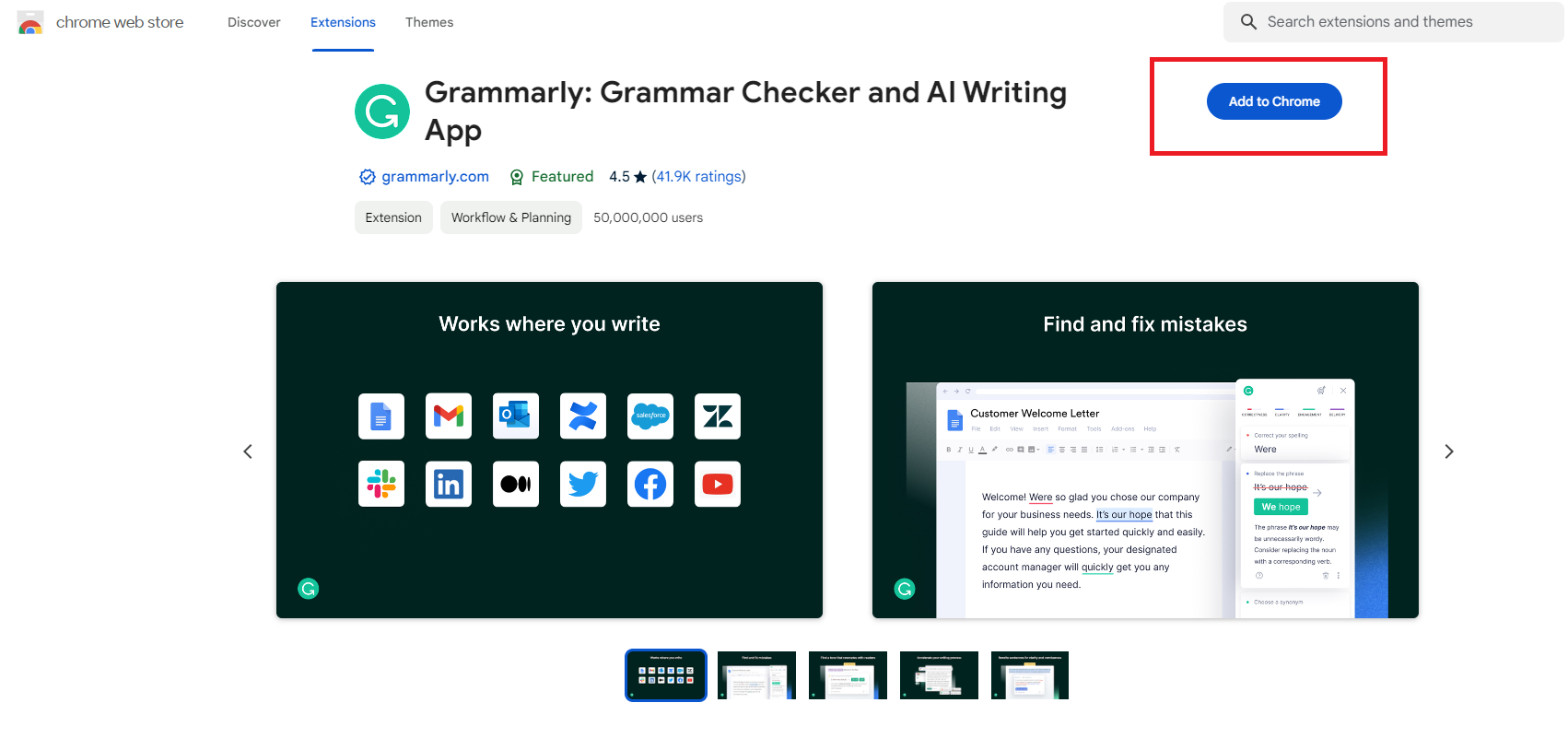Grammarly extension