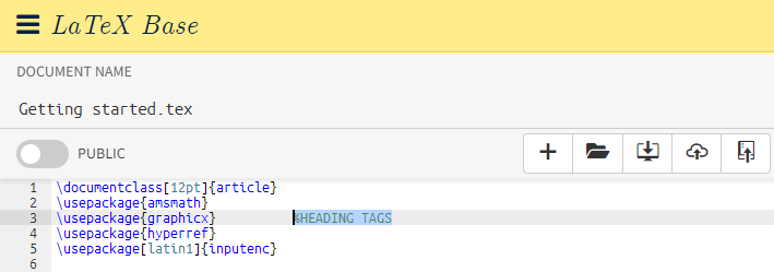 Heading tags in Latex