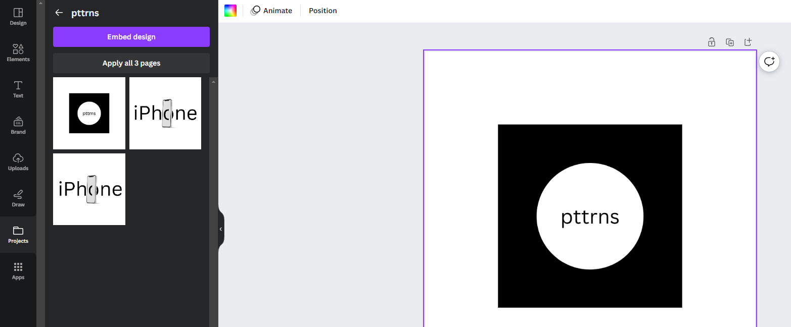 Large design copied to a new design