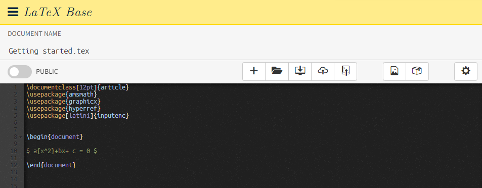 Latex editor code