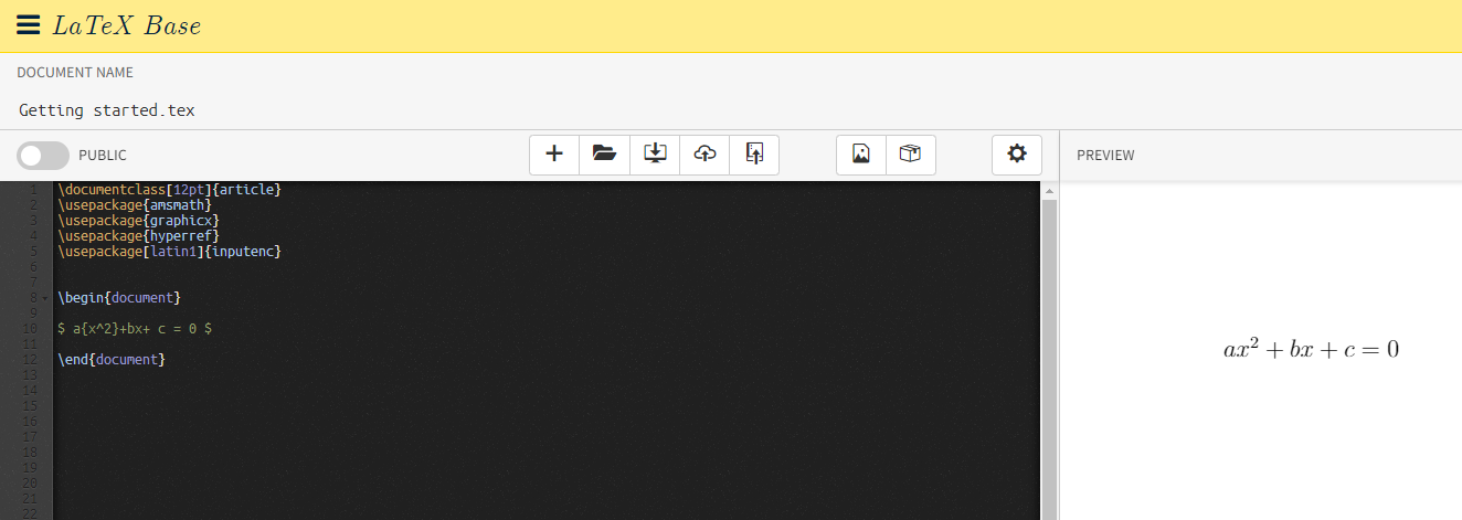 Latex editor preview