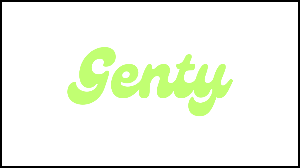 genty font in lime green
