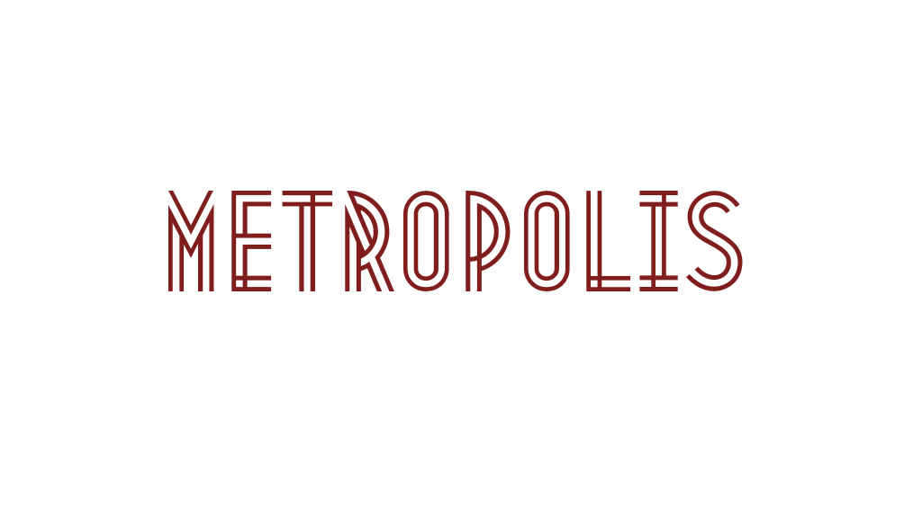 metropolis font in maroon