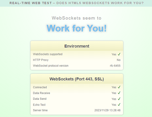 Online Websockets test