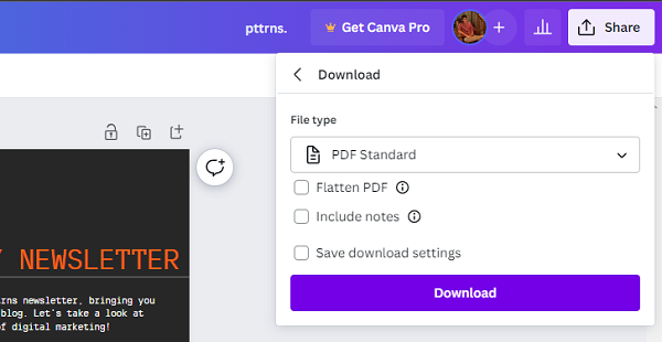 PDF standard as file type