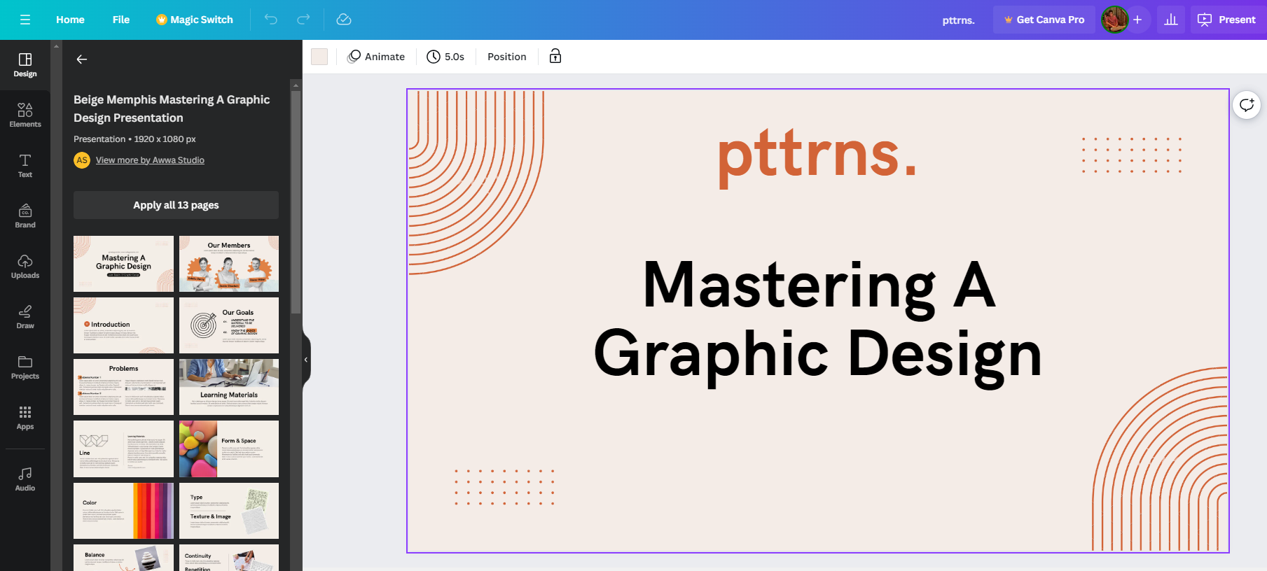 Presentation from demonstration