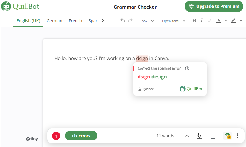 QuillBot Grammar Checker