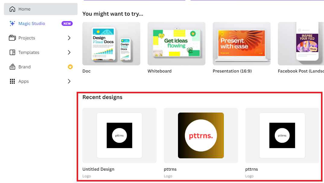 Recent Designs Canva