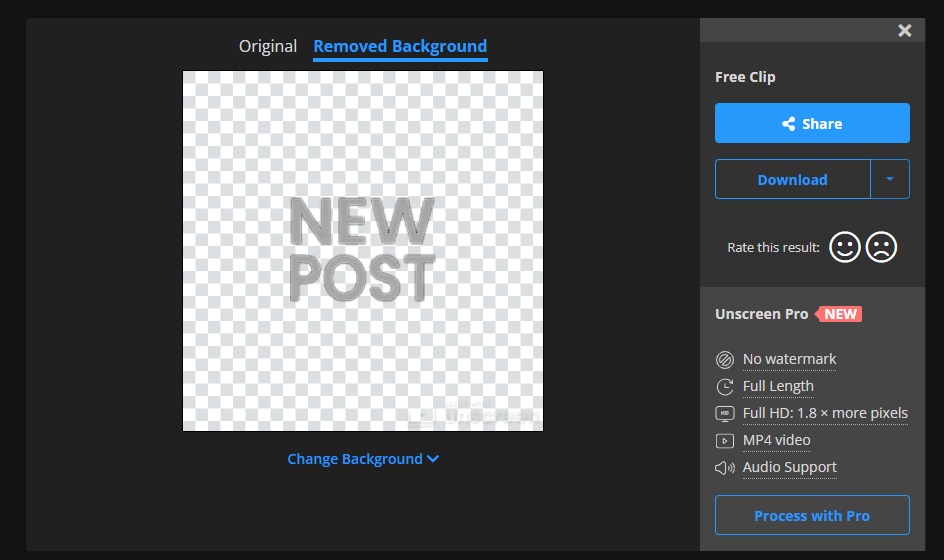 Result - unscreen