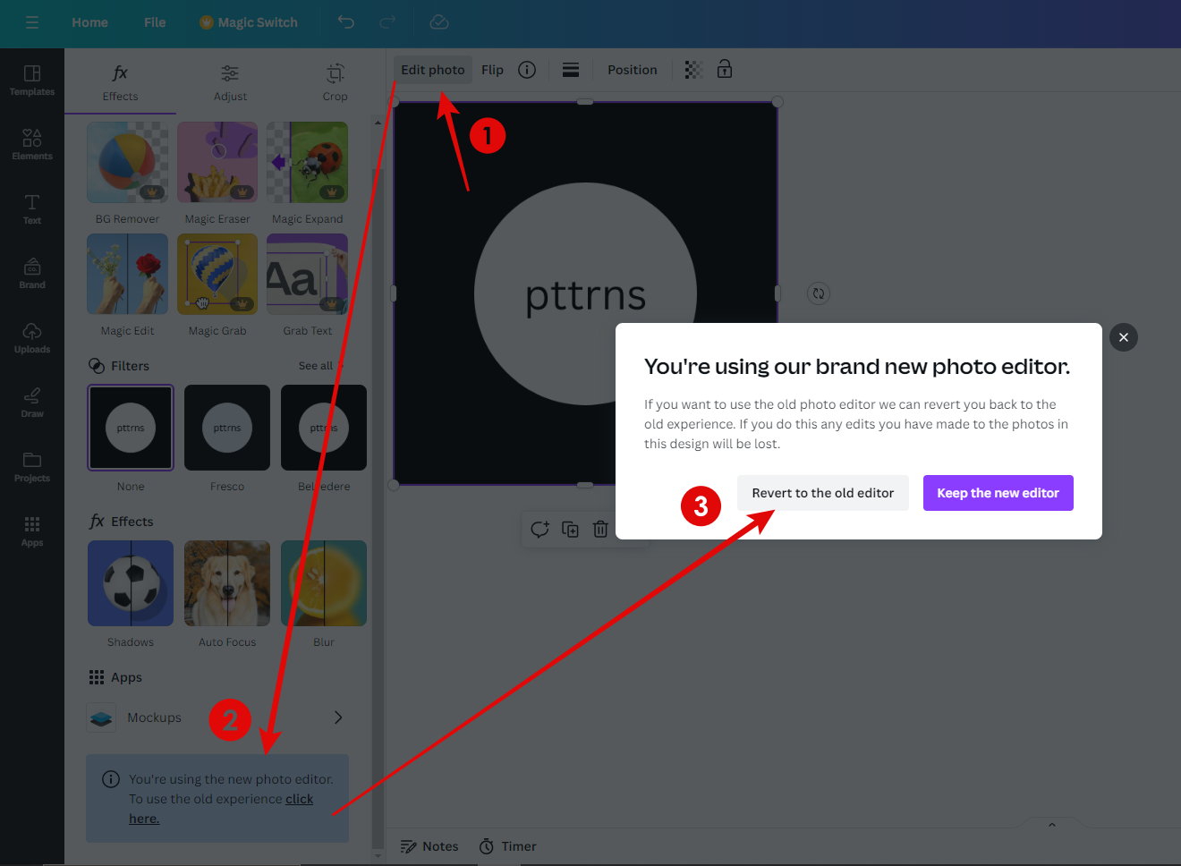 Revert to old editor