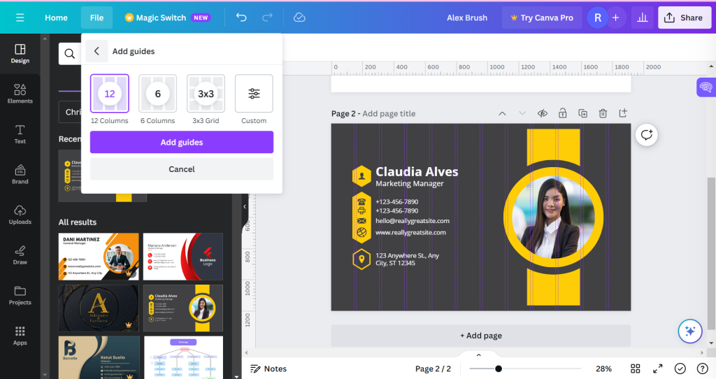 guides on canva