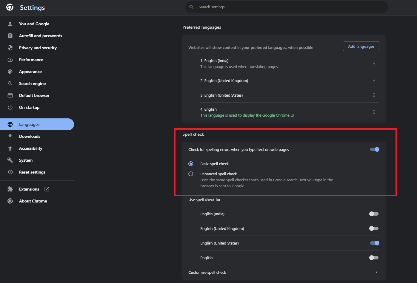 Spell Check on Chrome