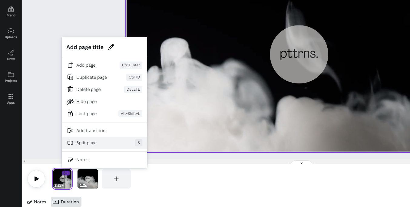 Split page