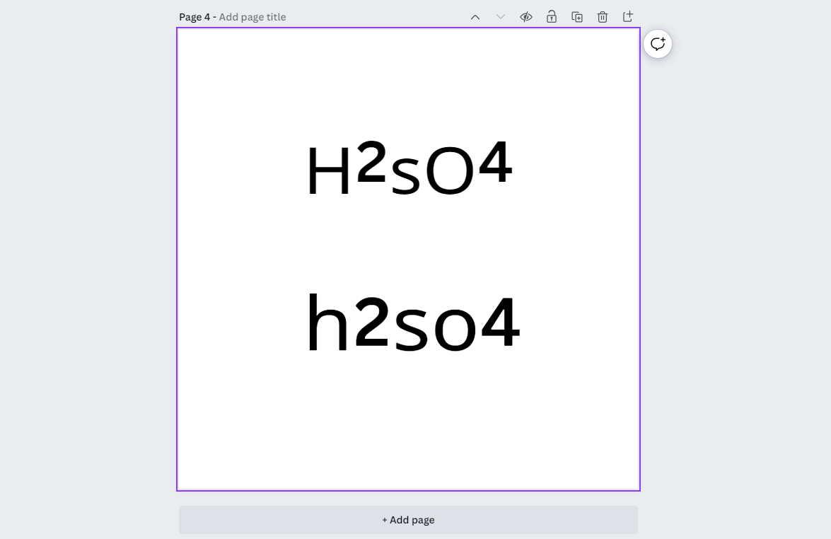 Superscript and Subscript text on Canva